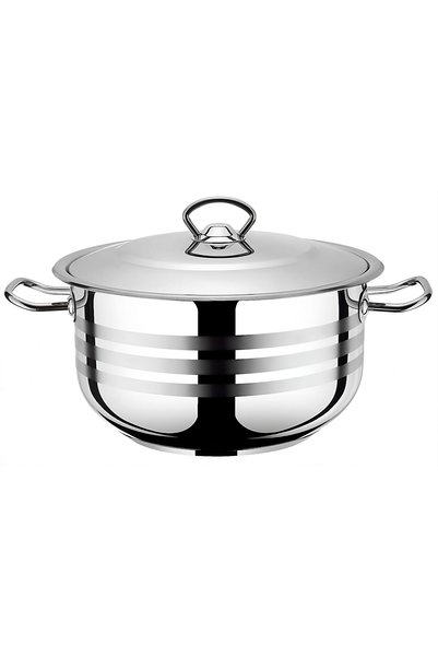 AR-Kitchen 40 cm Deep Pot Stainless Steel - Steel Lid