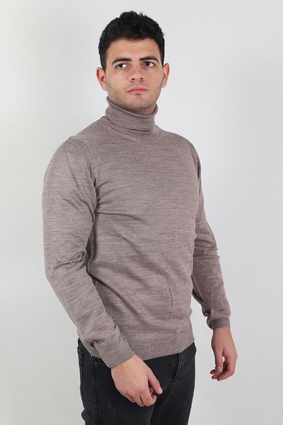 Ofzensport Men's Mink Slim Fit High-Top Cotton Knitwear Sweater