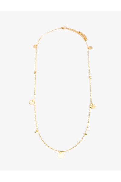 Koton Long Necklace Geometric Charm Detailed