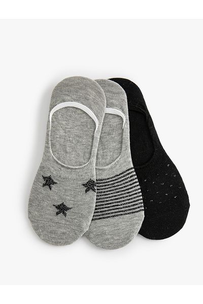 Koton Striped 3-Piece Ballerina Socks Set Multi Color