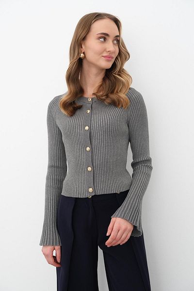 Qutu Butik 60246 Bicycle Collar Knitted Ispanyol Sleeve Knitted Cardigan