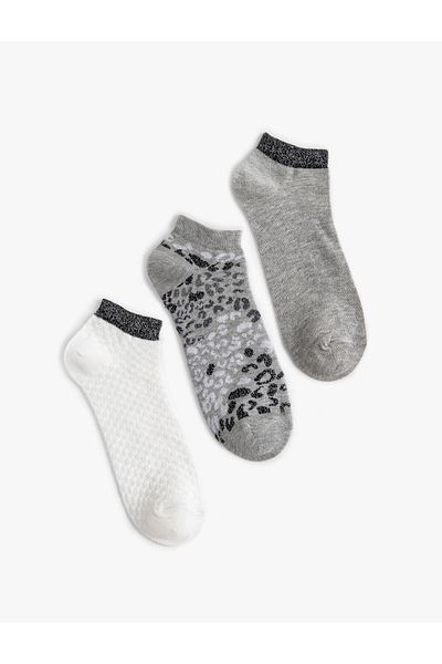 Koton Leopard Patterned 3-Piece Booties Socks Set