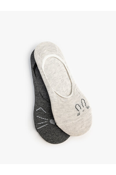 Koton طقم جوارب راقصة الباليه مكون من قطعتين بنمط قطة ملونة