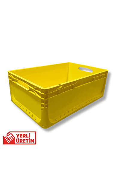 ALPBX 1.Kalite Sarı Plastik Kasa 60x40x22 cm - Kokusuz Sağlam Plastik Kutu 44...