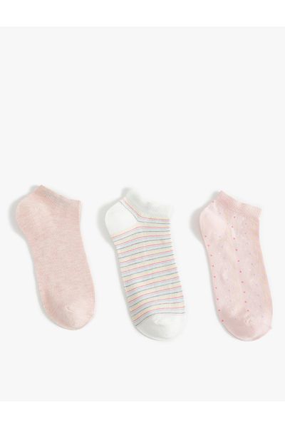 Koton Set of 3 Striped Booties Socks - Multicolored