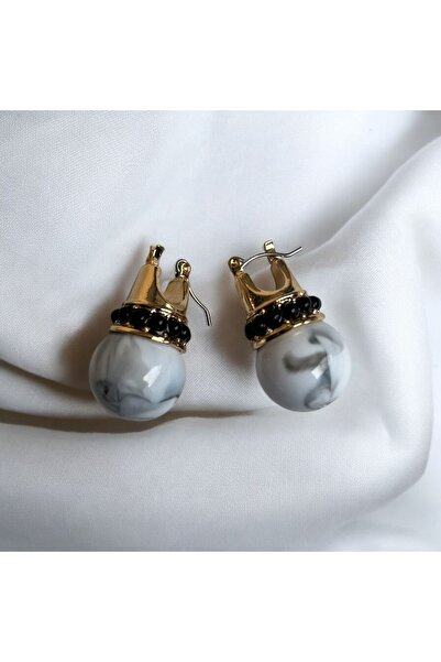 Vintage Bead Detailed Rhinestone Earrings