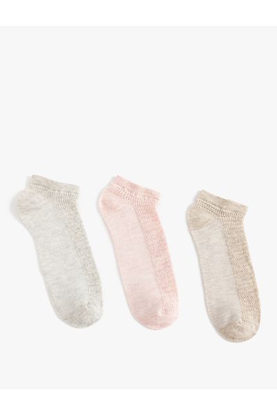 Koton Set de 3 șosete papuci cu textura multicoloră
