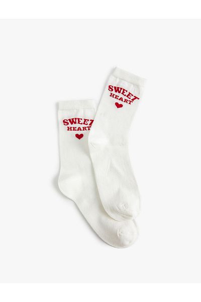 Koton Slogan Patterned Stylish Socks
