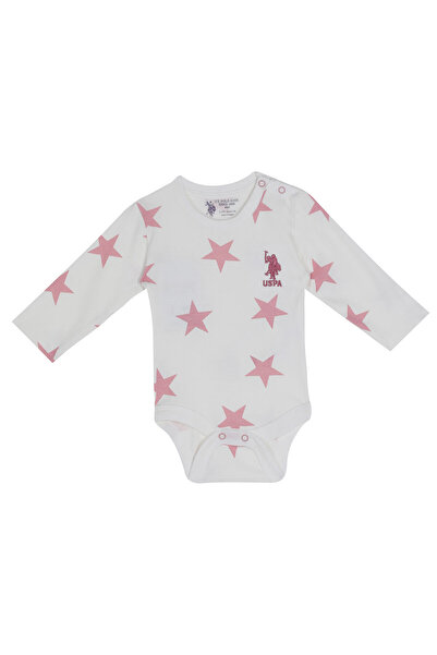 U.S. Polo Assn. بدلة طويلة الأكمام للفتيات الصغيرات باللون الأبيض مرخصة من Po...