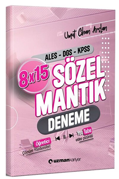 Uzman Kariyer Yayınları Uzman Kariyer Kpss Ales Dgs Sözel Mantık 8x15 Deneme Video Çözümlü - Umut Cihan Arslan Uzman Kariyer