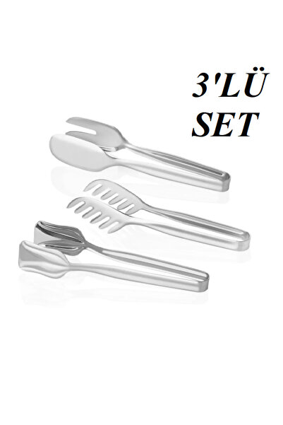 Hilamingo Home 3 ' lü Paslanmaz Çelik Servis Maşa Seti
