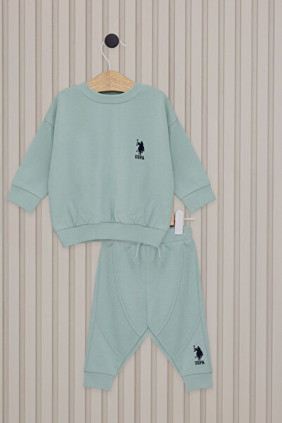 U.S. Polo Assn. يو اس بولو بيبي بوي مجموعة من 2 USB2155 أخضر مائي