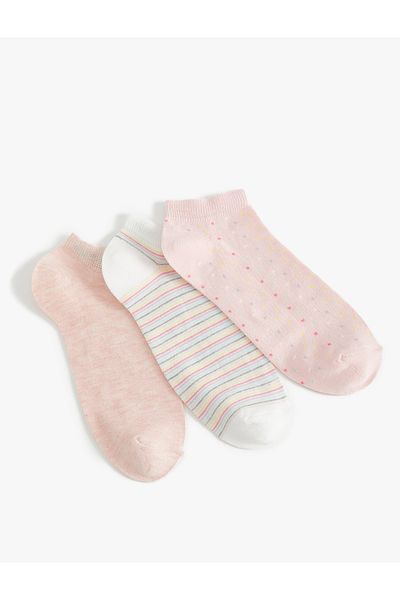 Koton Set of 3 Striped Booties Socks - Multicolored