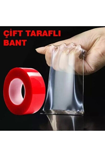 btm home Çift Taraflı Şeffaf Silikon Bant – 2 m × 1,8 mm Montaj Bandı, Dayanı...