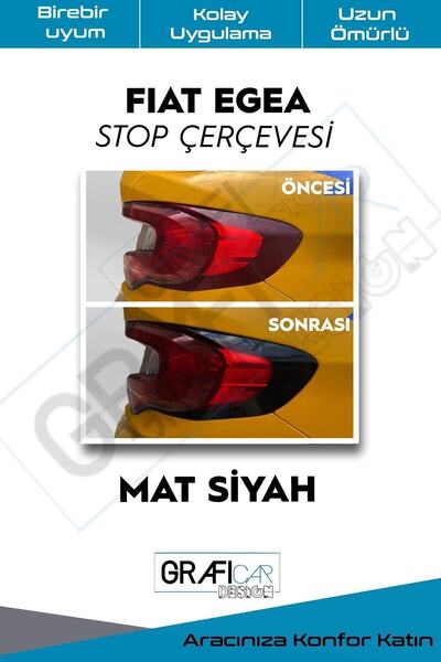 GRAFİCAR ملصق إطار التوقف لسيارة فيات إيجيا، رقائق طويلة الأمد مخصصة للسيارة ...