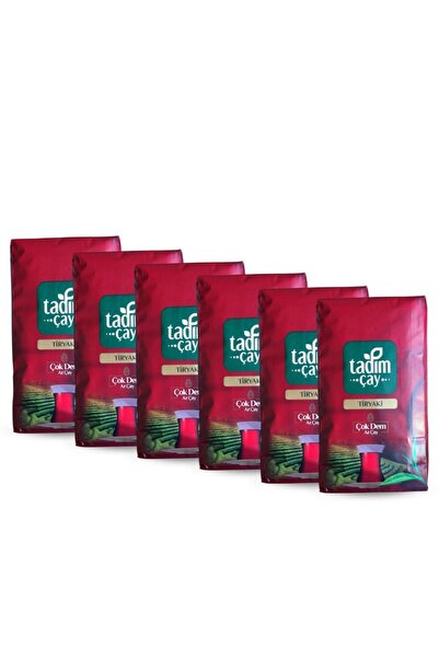 TADIM ÇAY Tiryaki 6 Adet 1000gr (HAKİKİ RİZE ÇAYI, SİYAH PAKET ÇAY)