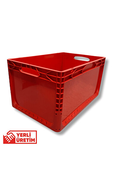ALPBX 1.kalite Kırmızı Plastik Kasa 60x40x32 Cm - Kokusuz Sağlam Plastik Kutu...