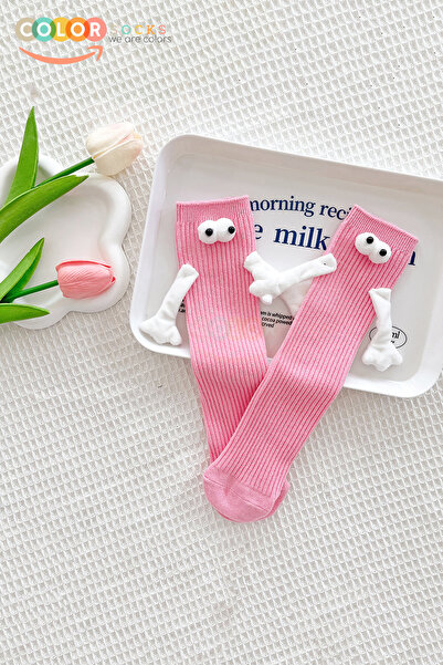 Color Socks Șosete magnetice roz pentru copii (Fără călcâi)