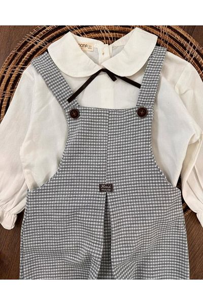 Kids Kingdom Men's Baby Collar Shirt - Gingham Leg, Salopet Jumpsuit, Cg 892195