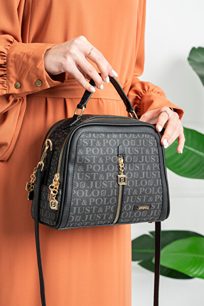 DEV 3 ADAM Чорна жіноча сумка через плече з 4 відділеннями та регульованим до...