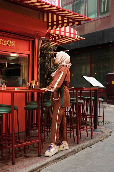 MİMİ Luxury Wear Zippered Hijab Tracksuit Set - Set of Two