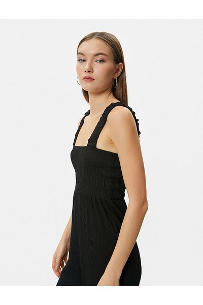 Koton 4SAL40029IK Koton Damen Jumpsuit SCHWARZ