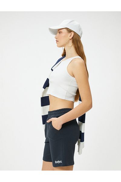 Koton Straight Leg Waist, Elastic Pocket Shorts