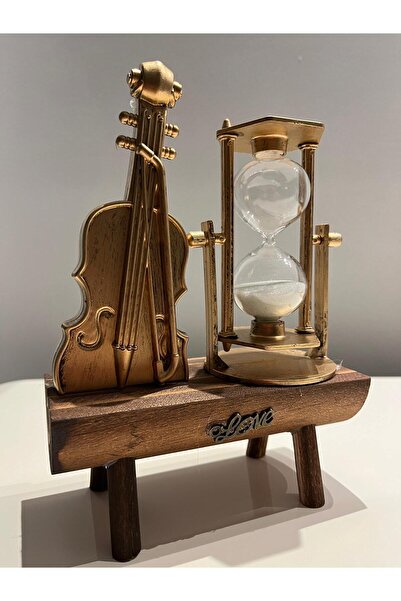 GONCA HEDİYELİK Keman Tasarımlı Kum Saati Şık Biblo Ofis Hediyelik