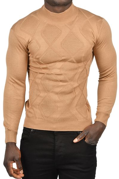 Rizz up Мъжки трикотаж DeepSEA Baklava Slim Fit с яка 2505511