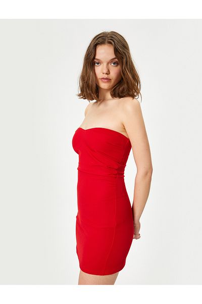 Koton Strapless Slim Fit Mini Bodycon Dress