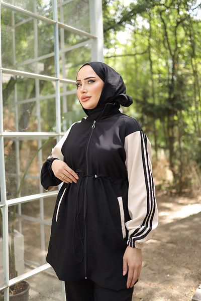 MİMİ Luxury Wear Σετ Φούτερ Hijab με φερμουάρ - Σετ των δύο