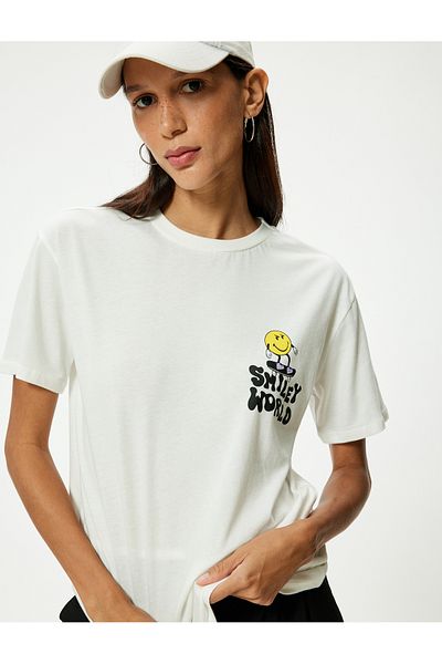 Koton SmileyWorld® Licensed Oversize Crew Neck T-Shirt