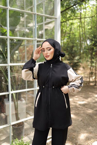 MİMİ Luxury Wear Σετ Φούτερ Hijab με φερμουάρ - Σετ των δύο