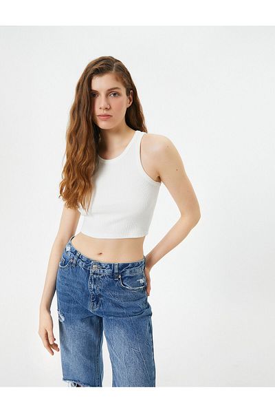 Koton Cotton Halter Neck Undershirt - Ribbed Strap