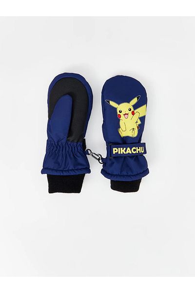 LC Waikiki Lcw Accessories Navy Blue Pikachu Printed Boy's Gloves