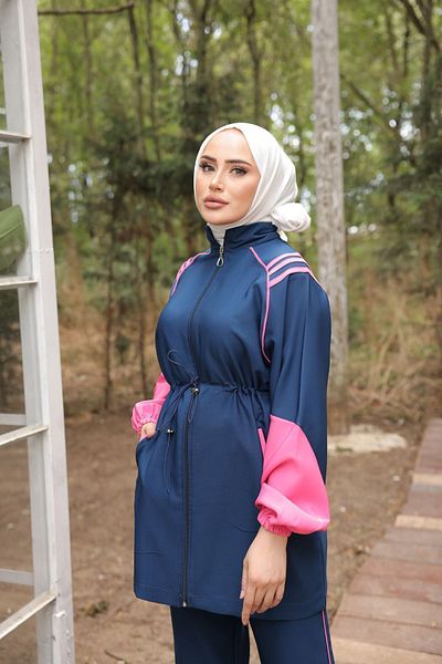 MİMİ Luxury Wear Σετ Φούτερ Hijab με φερμουάρ - Σετ των δύο