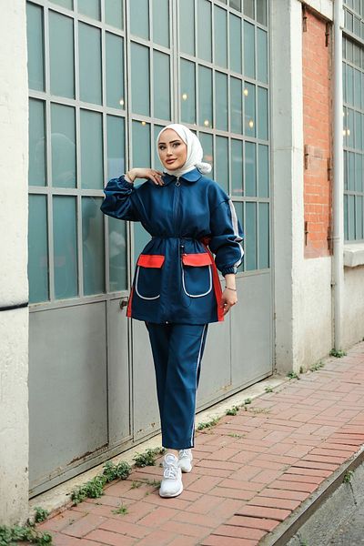 MİMİ Luxury Wear Σετ Φούτερ Hijab με φερμουάρ - Σετ των δύο