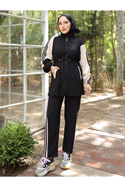 MİMİ Luxury Wear Σετ Φούτερ Hijab με φερμουάρ - Σετ των δύο