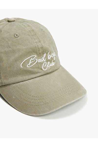 Koton College Embroidered Cap Hat - Pale Effect