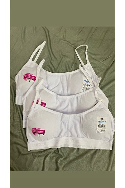 Dondeza 419 Μπουστάκι για κορίτσια με λουράκια και επένδυση, μισό εσώρουχο, 3 τεμάχια