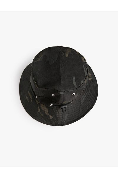 Koton Camouflage Patterned Bucket Hat - With Rubber Detail
