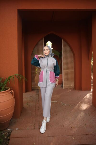 MİMİ Luxury Wear Σετ φόρμας Hijab με φερμουάρ