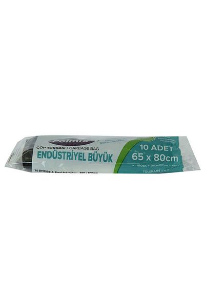 doremodam Large Size Garbage Bag 65x80cm 150gr 30 Micron 50lt Black Roller 10 Pieces