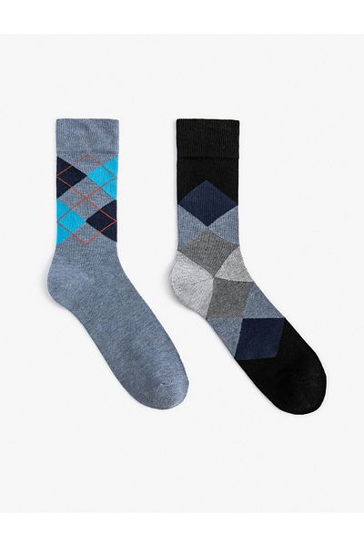 Koton Set 2 șosete cu model geometric