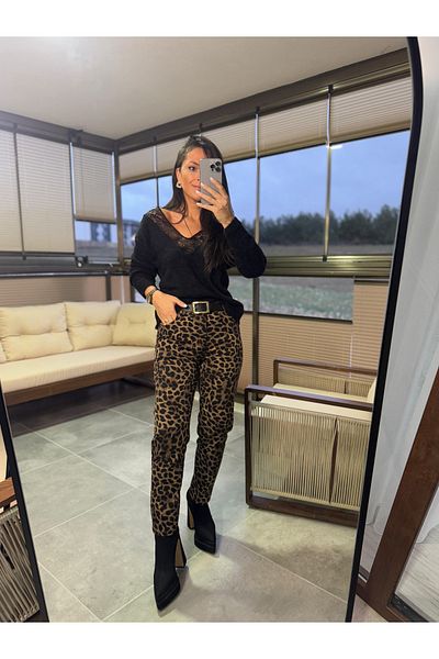 caddstore Wo Brown Leopard Trousers