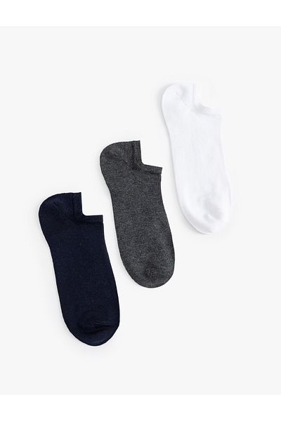 Koton Set of 3 Cotton Blended Invisible Socks - Multicolored