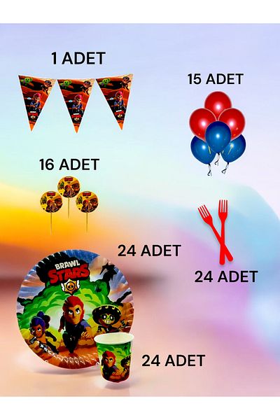 VibeHome 24 Person Brawlstars Themed m Pack - Birthday Party and Fun Events