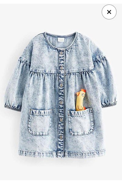 Bebessi Girl's Denim Dress with Toy Detail in Pocket