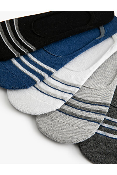 Koton Çizgili Babet Çorap Seti 5'li Çok Renkli