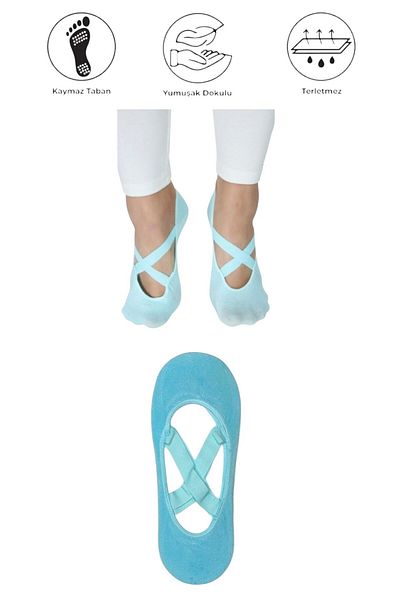 marufshop Чорапи за йога, пилатес, фитнес, танци и спорт с неплъзгаща се основа, 1 брой